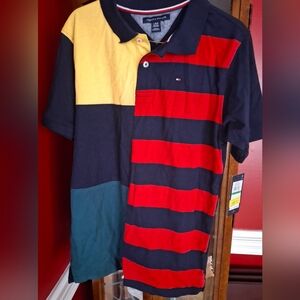 Tommy Hilfiger Kids Polo with Red and Navy Stripes